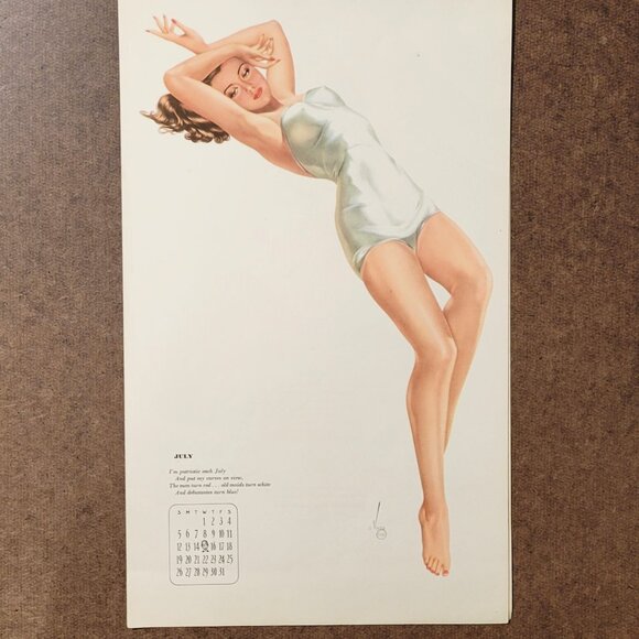 Rare 1st Varga 1940 Pin-Up Girl Calendar Esquire art - Picture 6 of 11